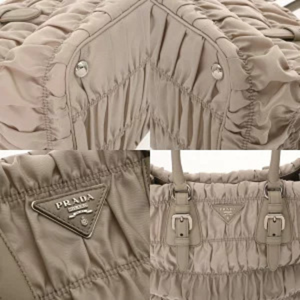 Prada Gaufre Tessuto leather convertible tote Beige Tan - Picture 6 of 9